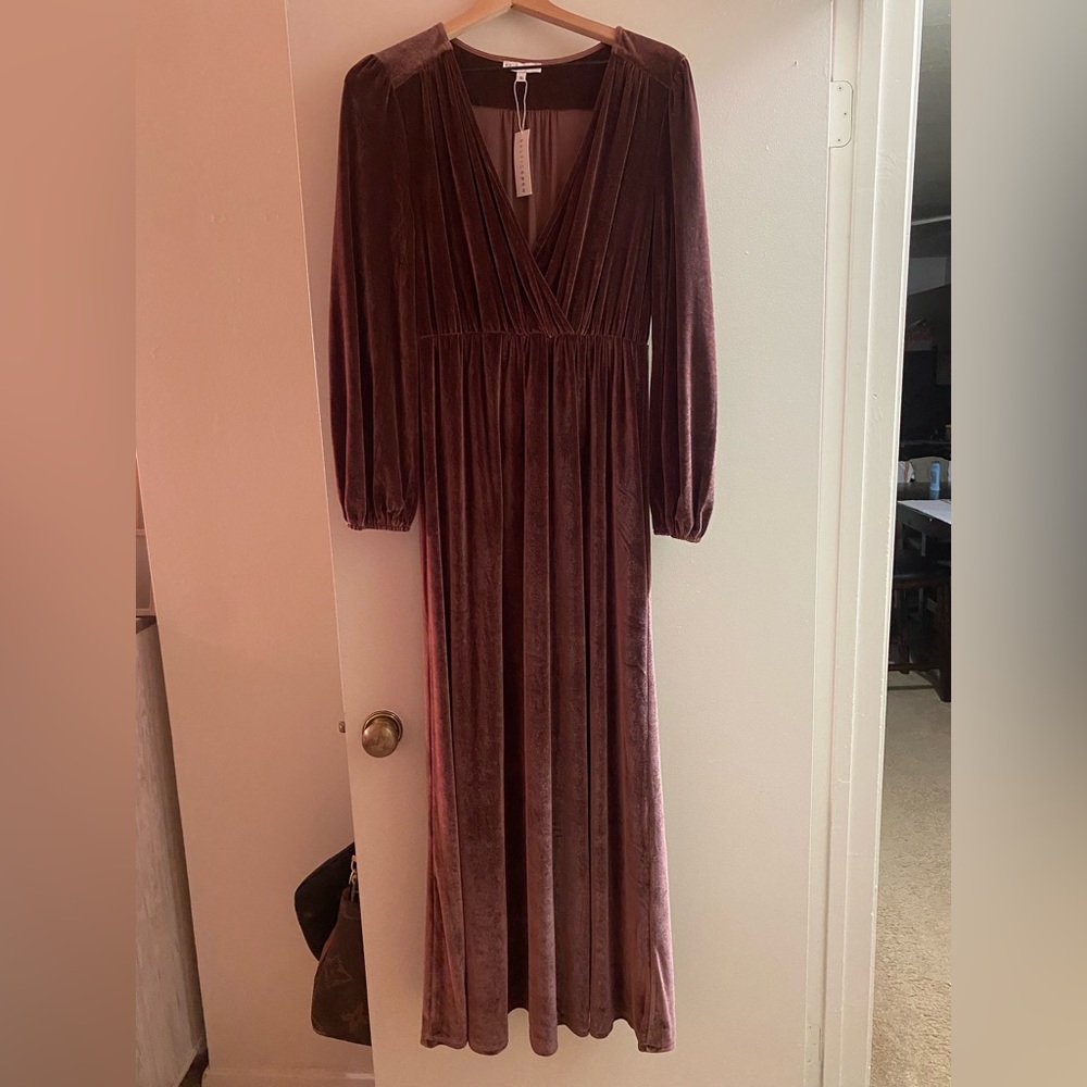 Sadie Velvet Maxi Dress | Dusty Plum